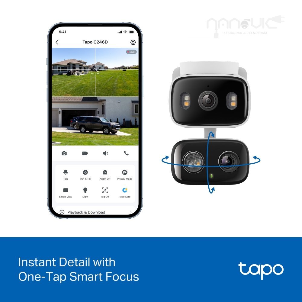 (TAPO C246D) <br>Cámara de seguridad de doble lente para interiores / exteriores con giro / inclinación - Imagen 8